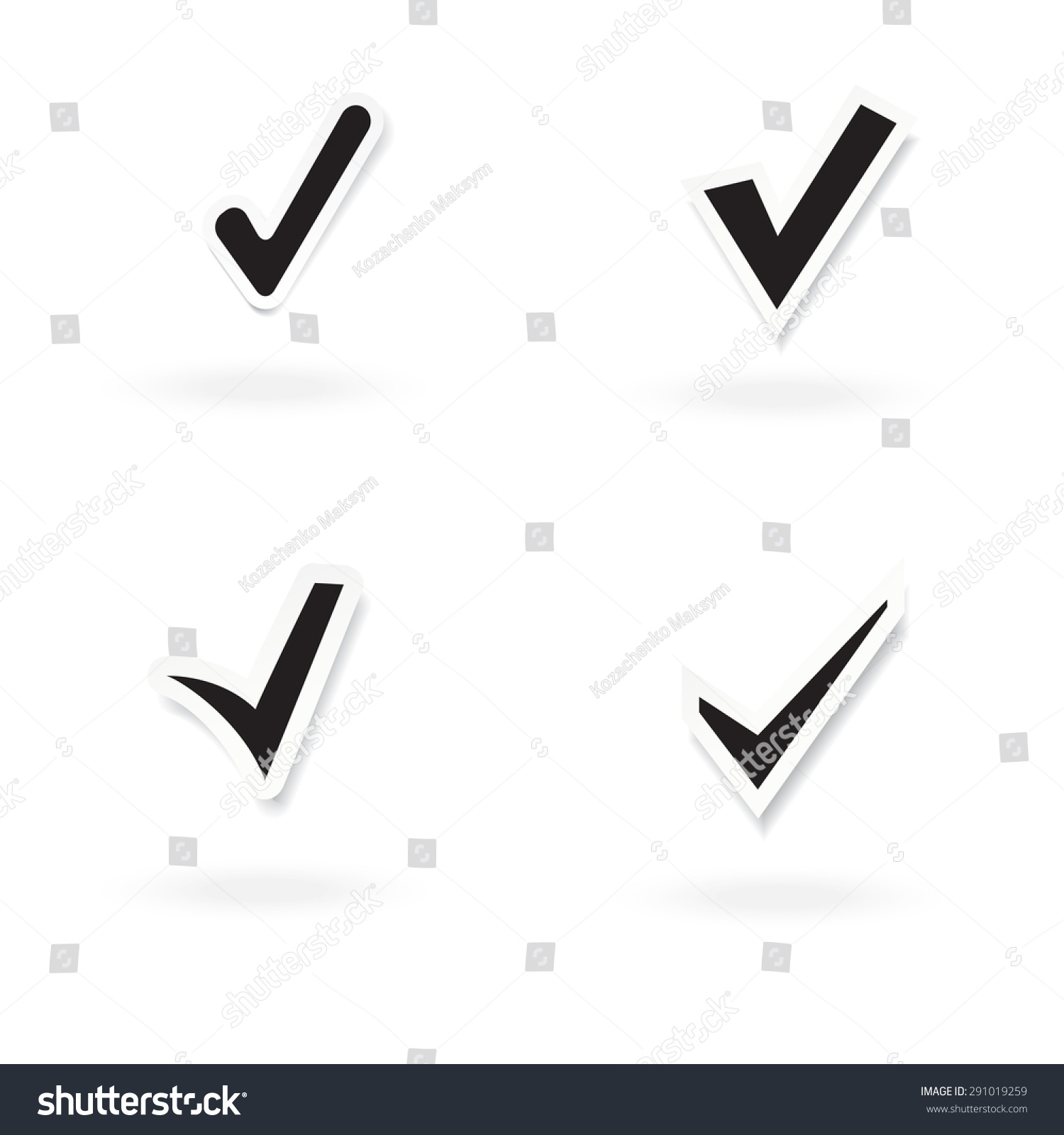 Tick Sticker Check Vector Icon Check Stock Vector (Royalty Free ...