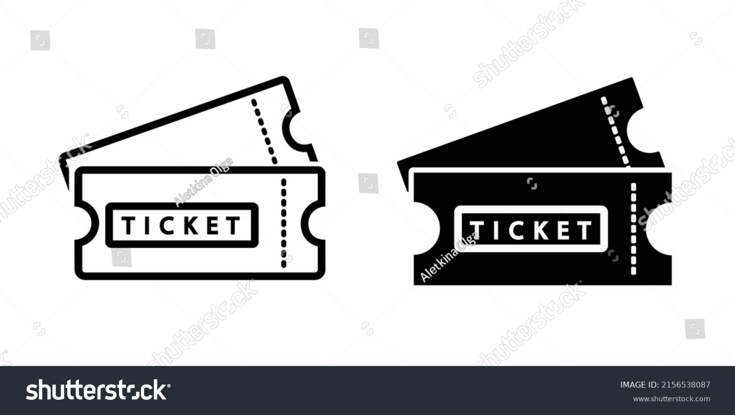 Ticket Icon Vector Line Raffle Ticket Stock Vector (Royalty Free ...