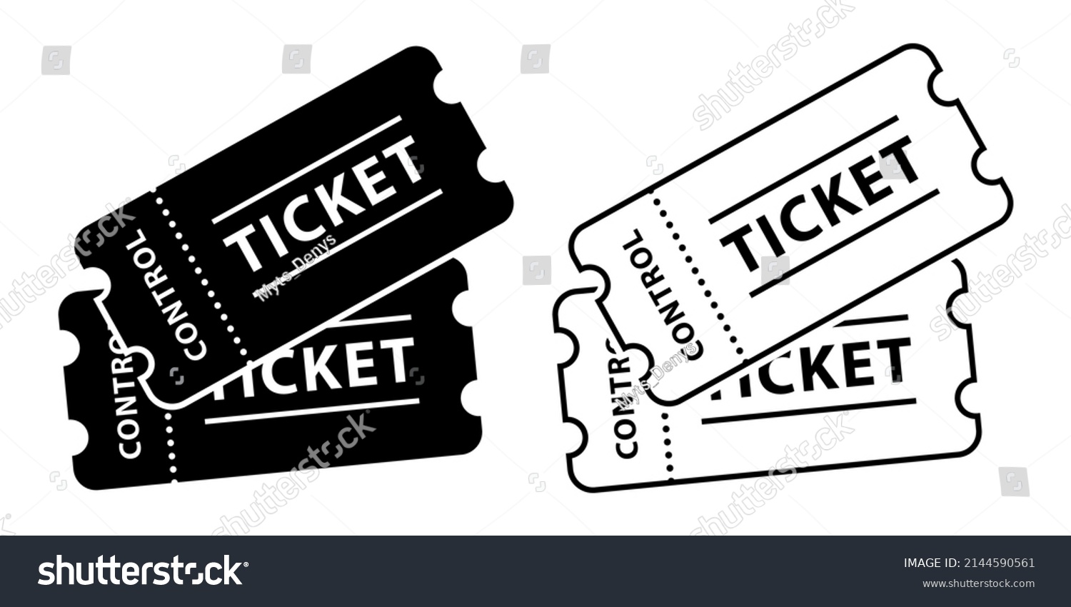 Ticket Pair Icon Set Set Vector Stock Vector (Royalty Free) 2144590561 ...