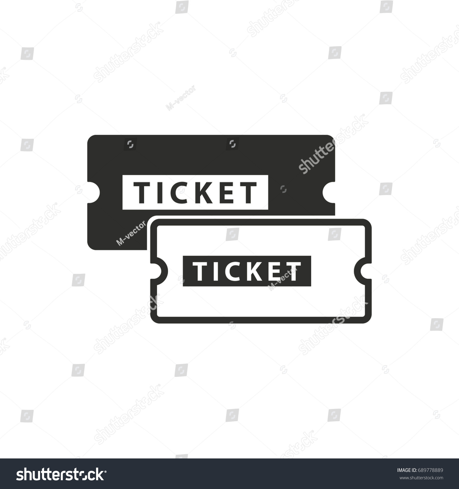 Ticket Vector Icon Black Illustration Isolated Stock Vector (Royalty ...