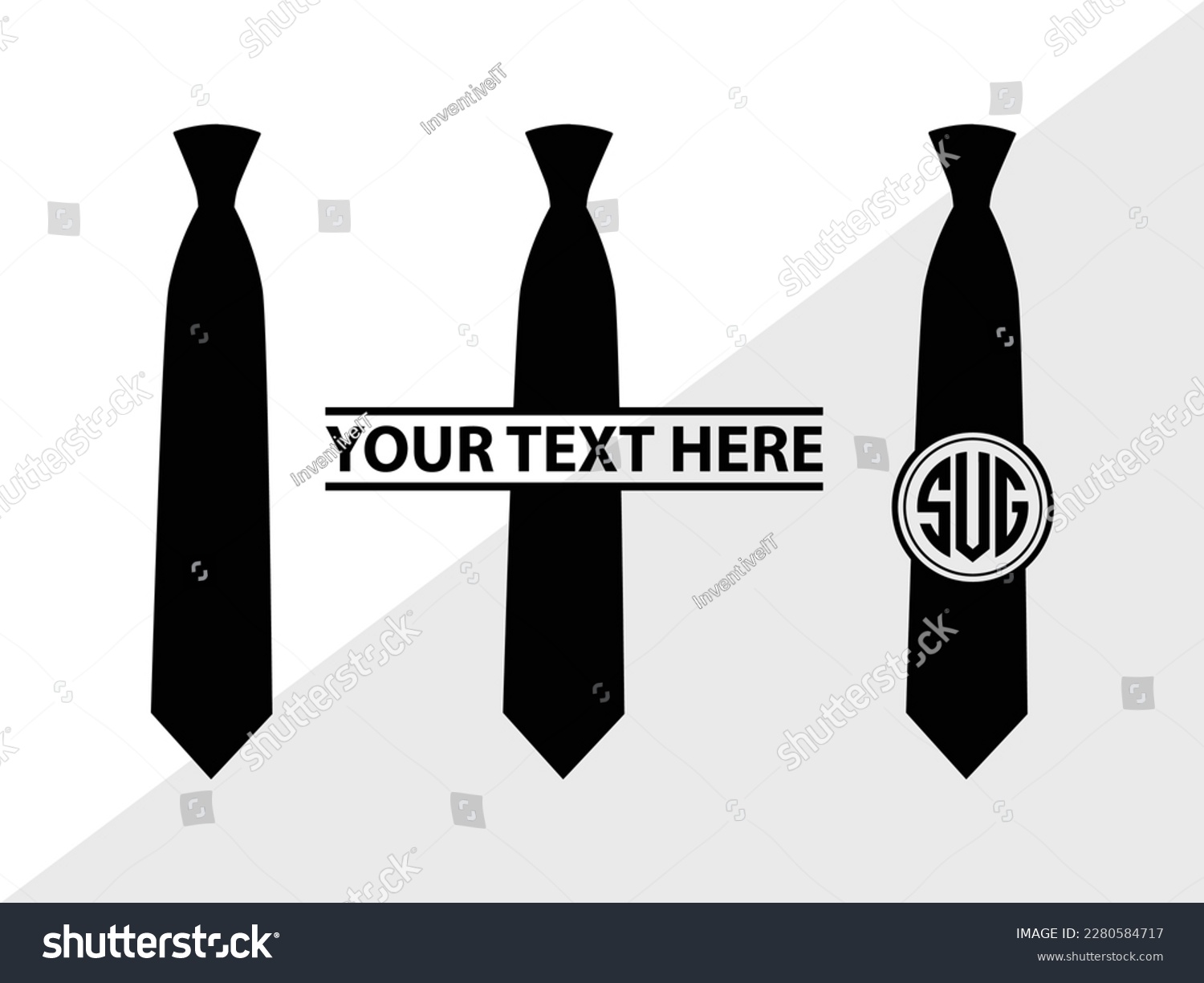 SVG of Tie Monogram Vector Illustration Silhouette svg