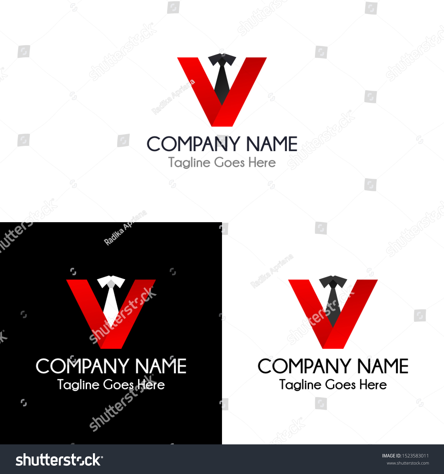 Tie Shirt Versi Logo Design Black Stock Vector (Royalty Free ...