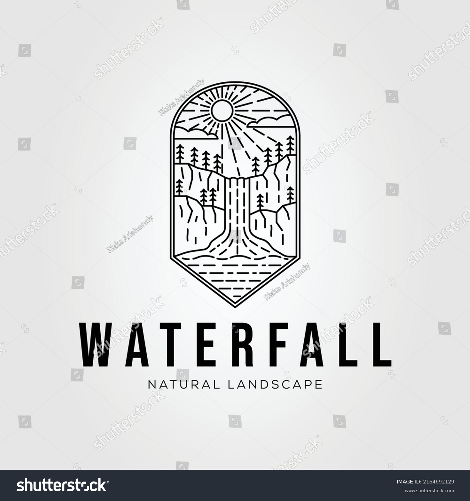 Tiered Waterfall River Falls Logo Vector Stock Vector (Royalty Free ...