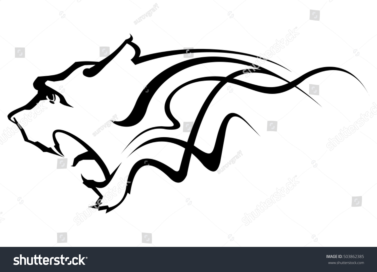 tiger abstraction black isolated tiger tribal stock vector tiger abstraction black isolated tiger tribal stock vector
