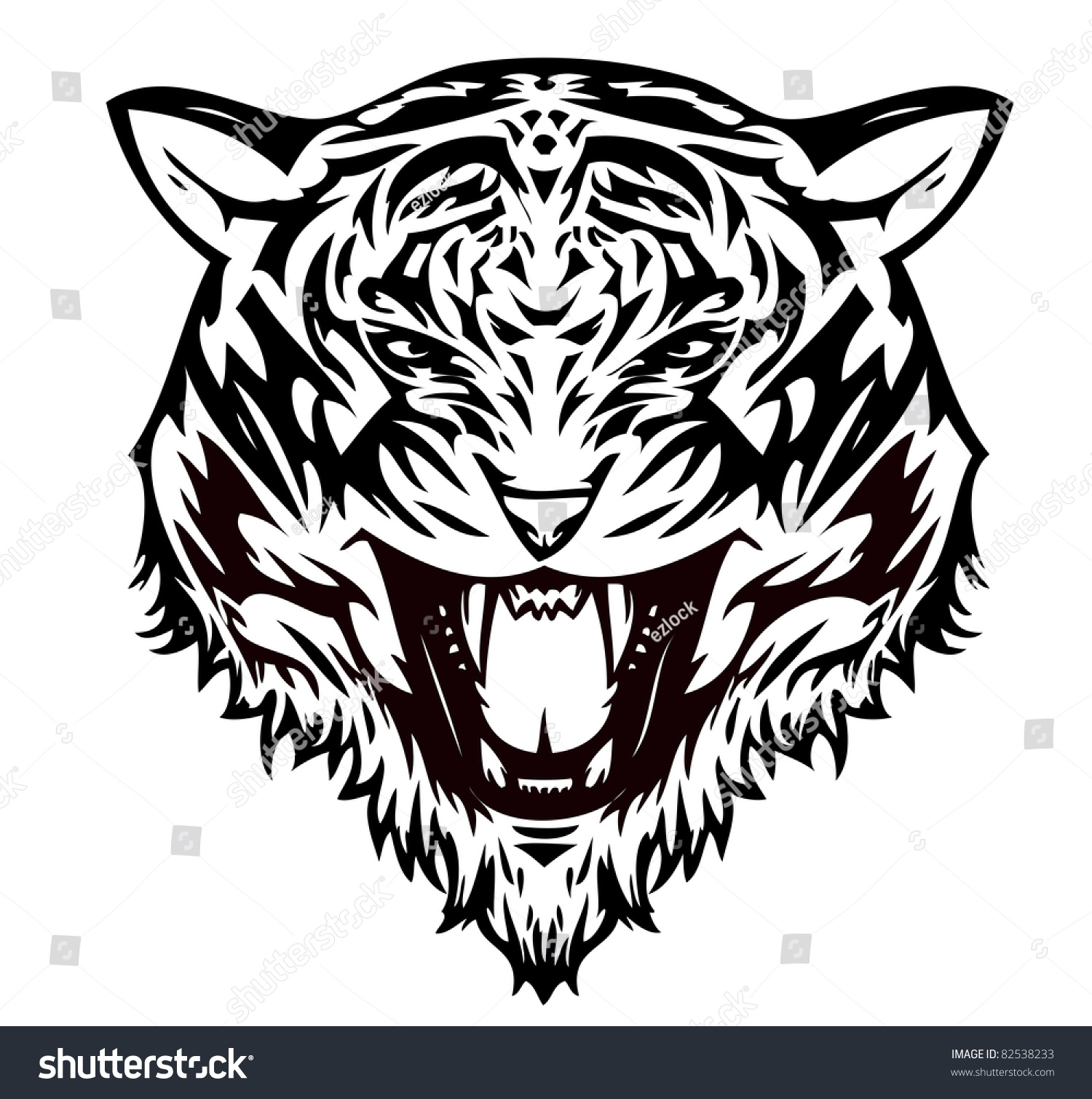 Tiger Aggressive (Vector) - 82538233 : Shutterstock
