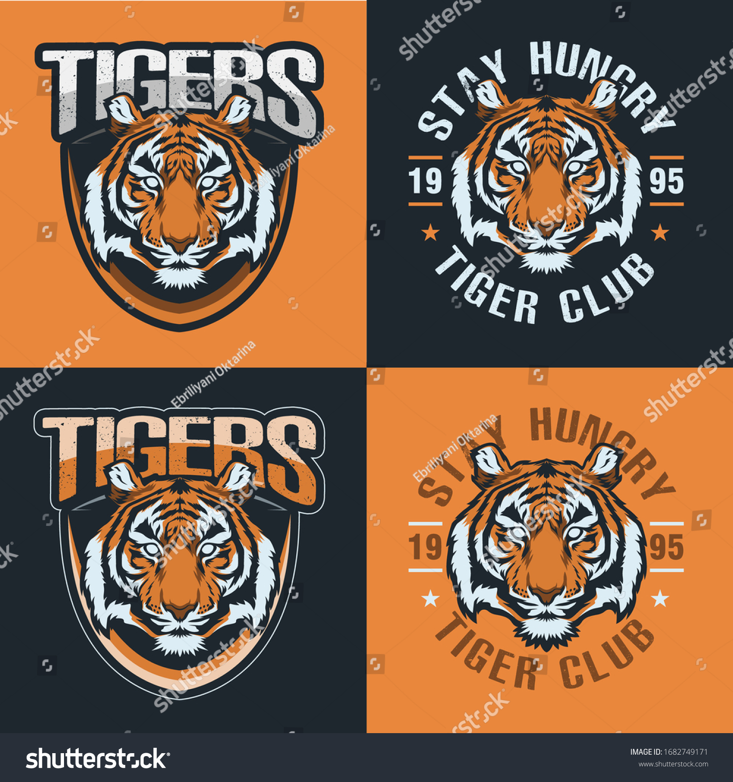 Tiger Badge Logo Head Illustration Stock Vector (Royalty Free ...