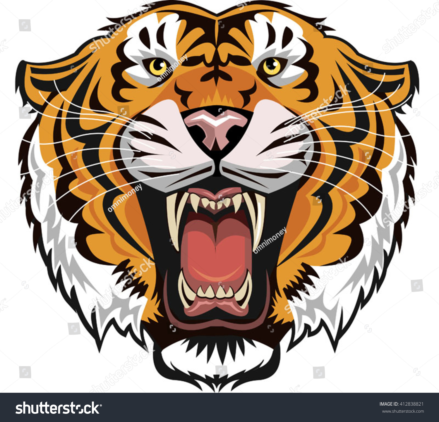 Tiger Face Stock Vector 412838821 - Shutterstock