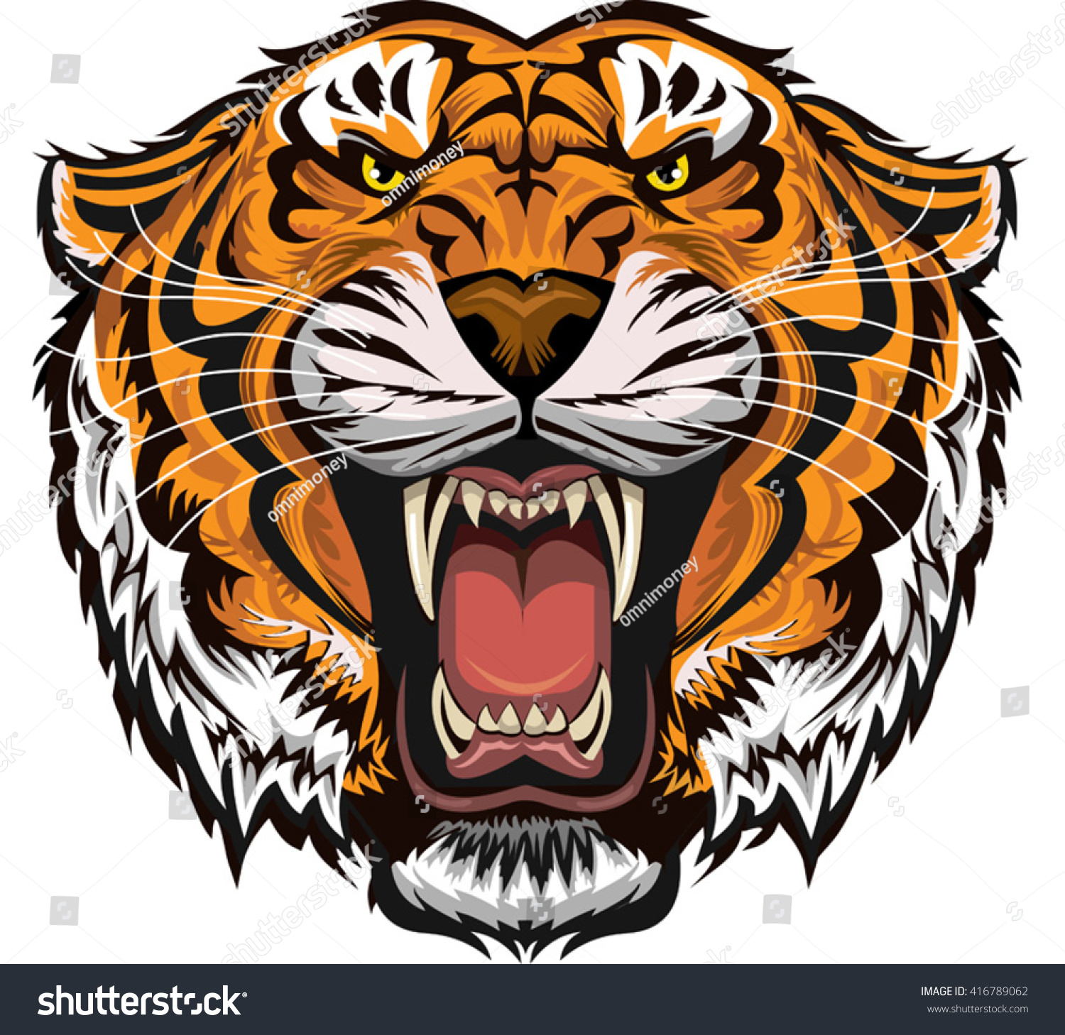 Tiger Face Stock Vector Illustration 416789062 : Shutterstock