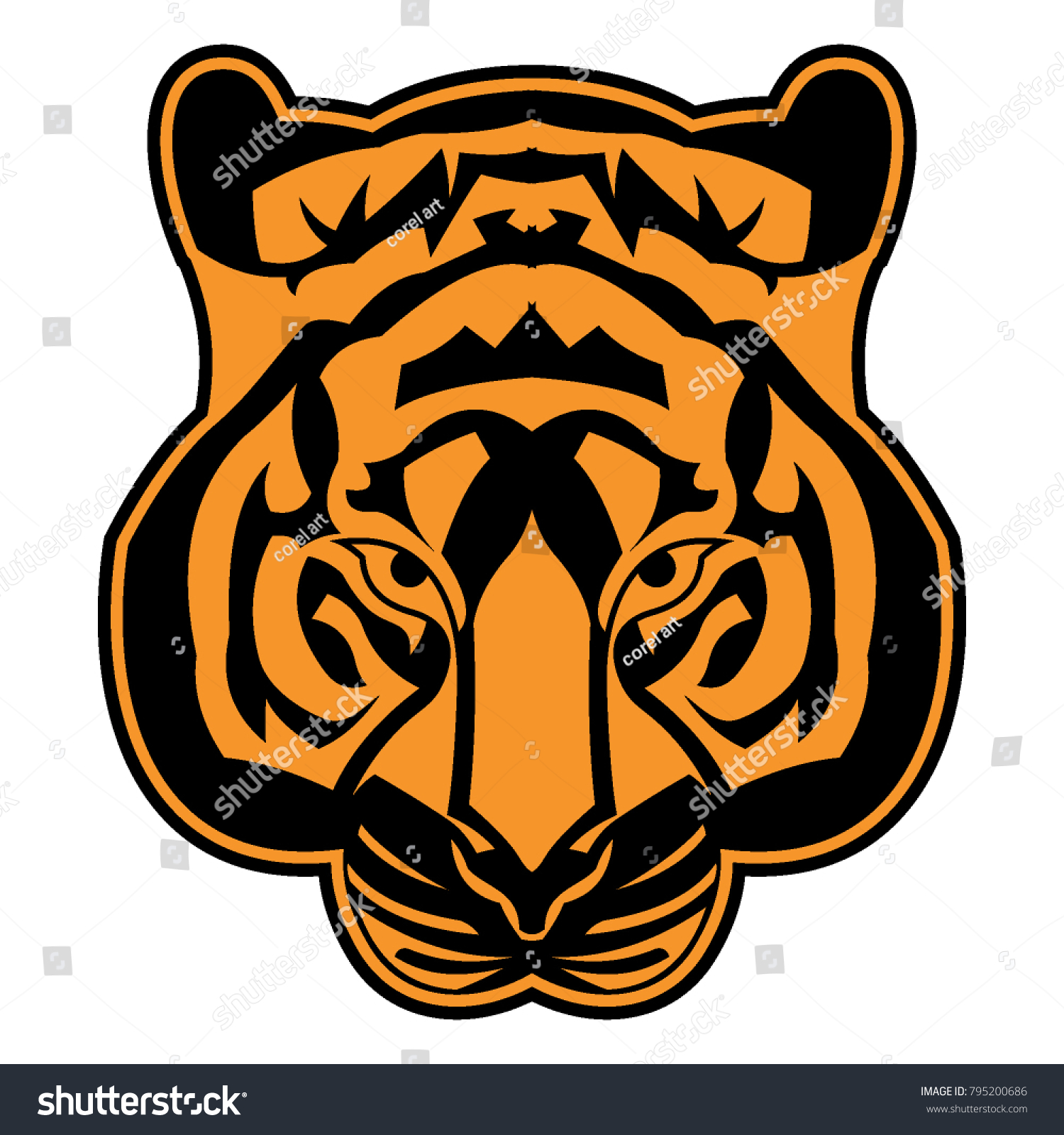 Tiger Face Logo Stock Vector (Royalty Free) 795200686