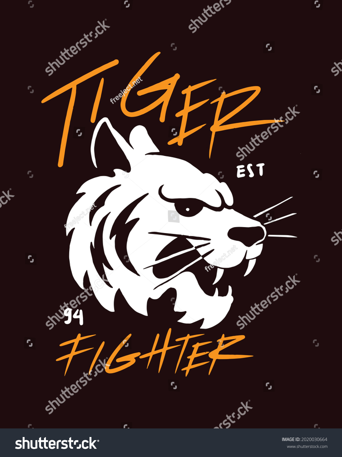 Tiger Fighter Vector Logo Logotype Illustration Stock Vector Royalty