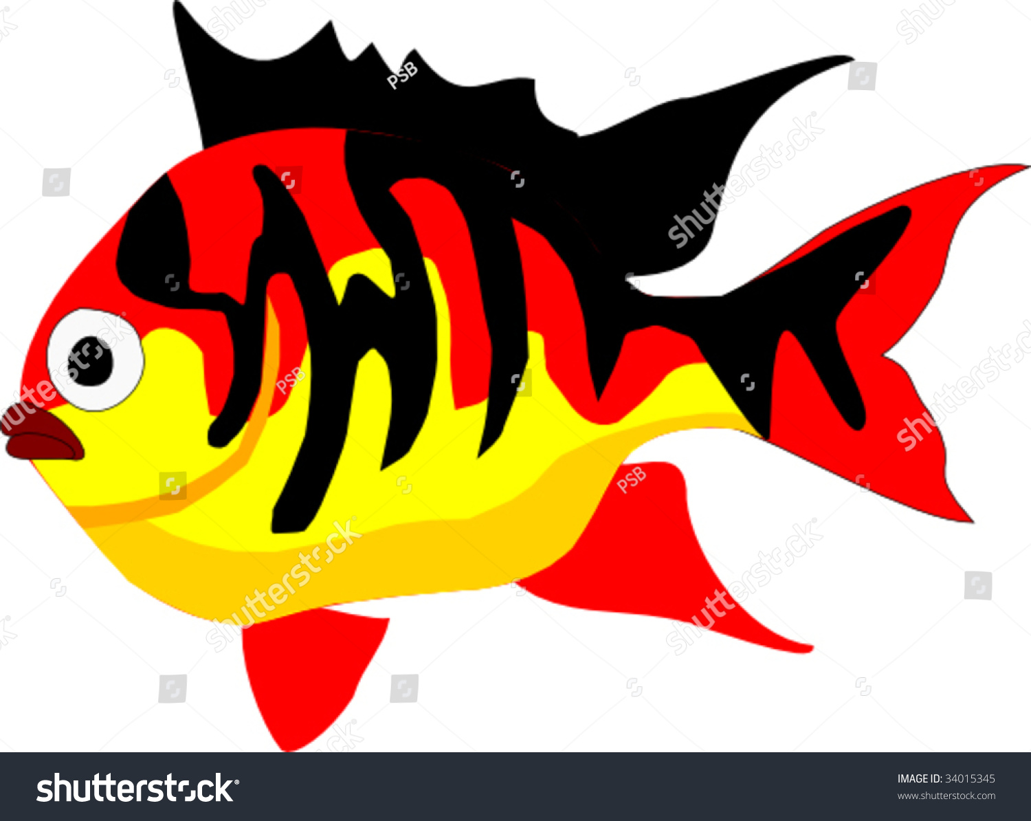 Tiger Fish Stock Vector Illustration 34015345 : Shutterstock