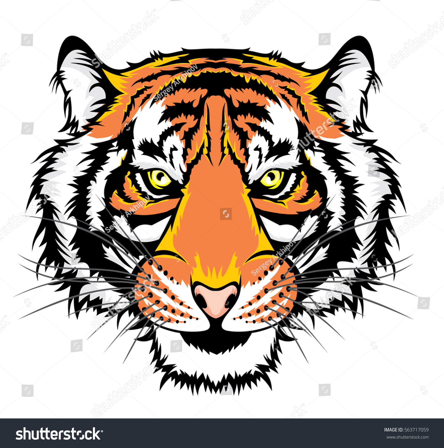 Tiger Head Stock Vector (Royalty Free) 563717059