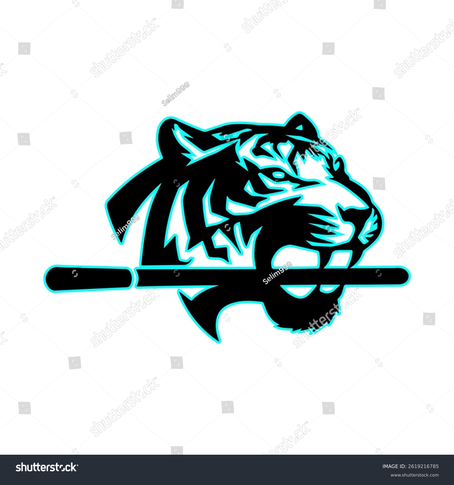 recommend clip art: tiger head end silhouette vector file white background