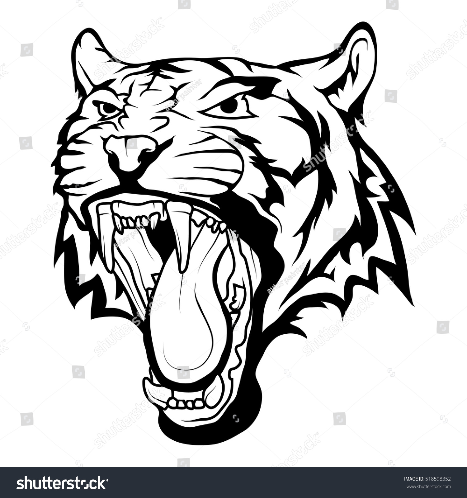 Tiger Logo Stock Vector 518598352 : Shutterstock