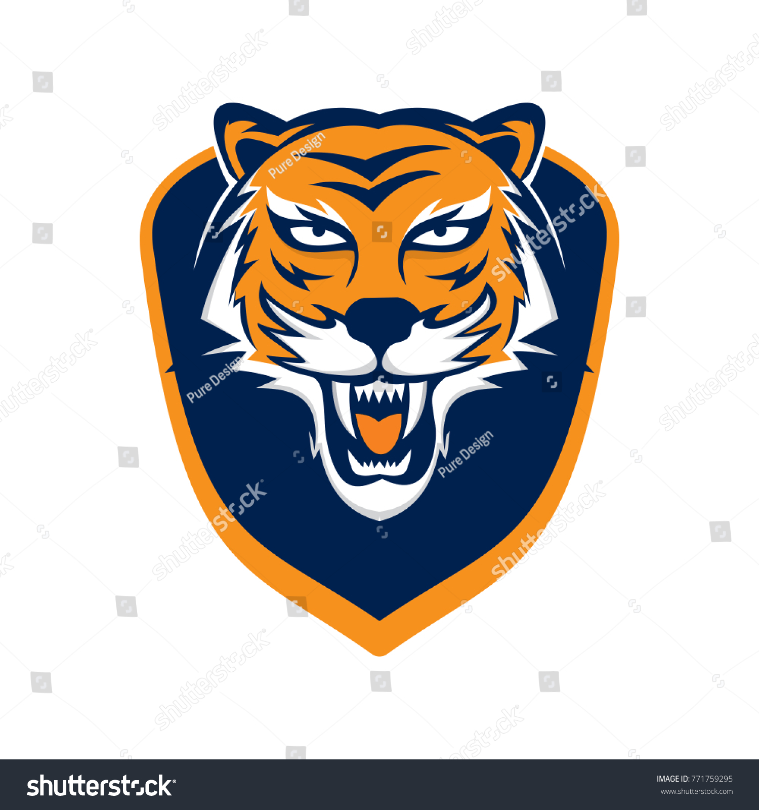 Tiger Logo Emblem Vector Stock Vector (Royalty Free) 771759295 ...