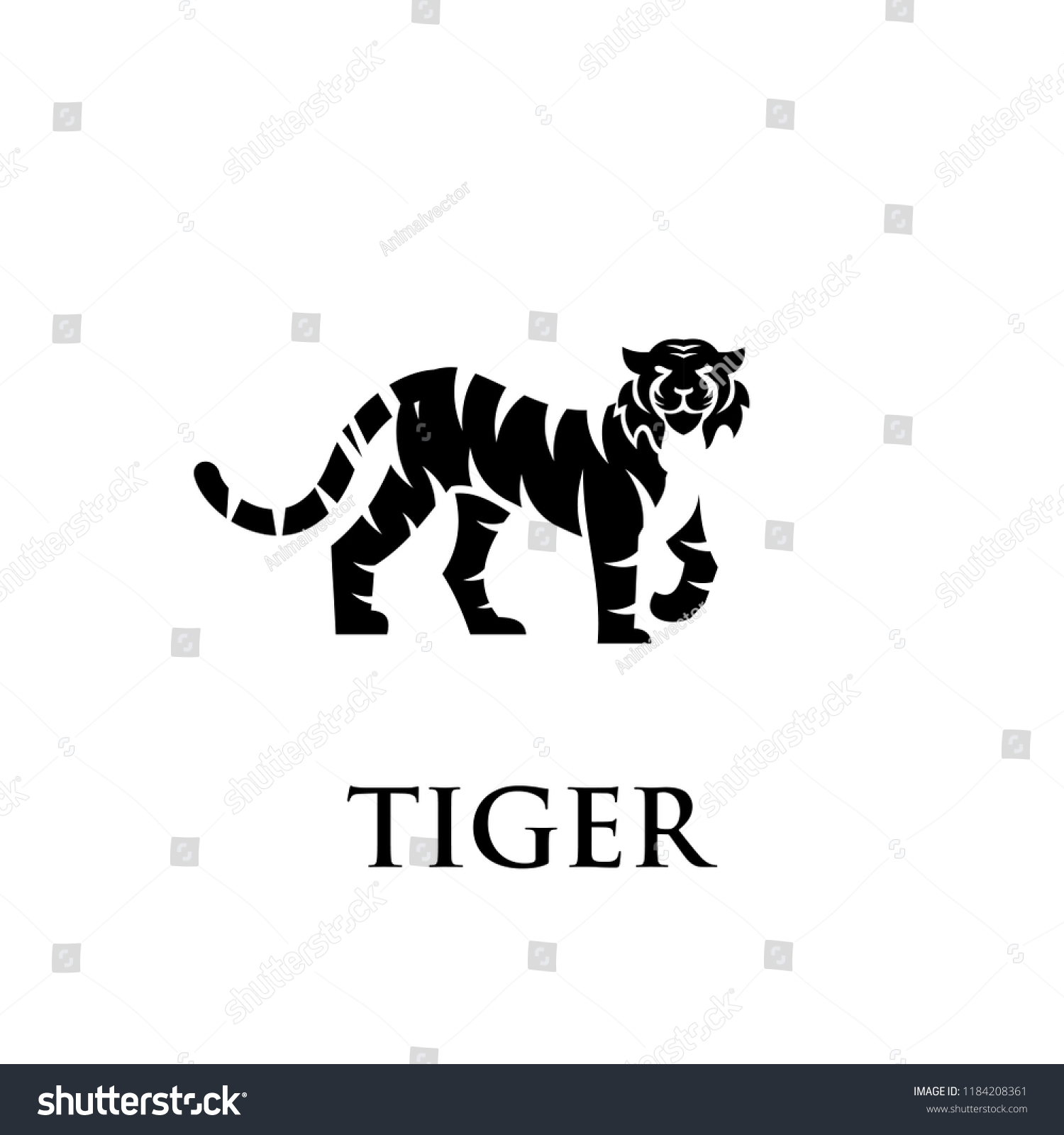 Tiger Logo Icon Designs Vector Stock Vector (Royalty Free) 1184208361 ...