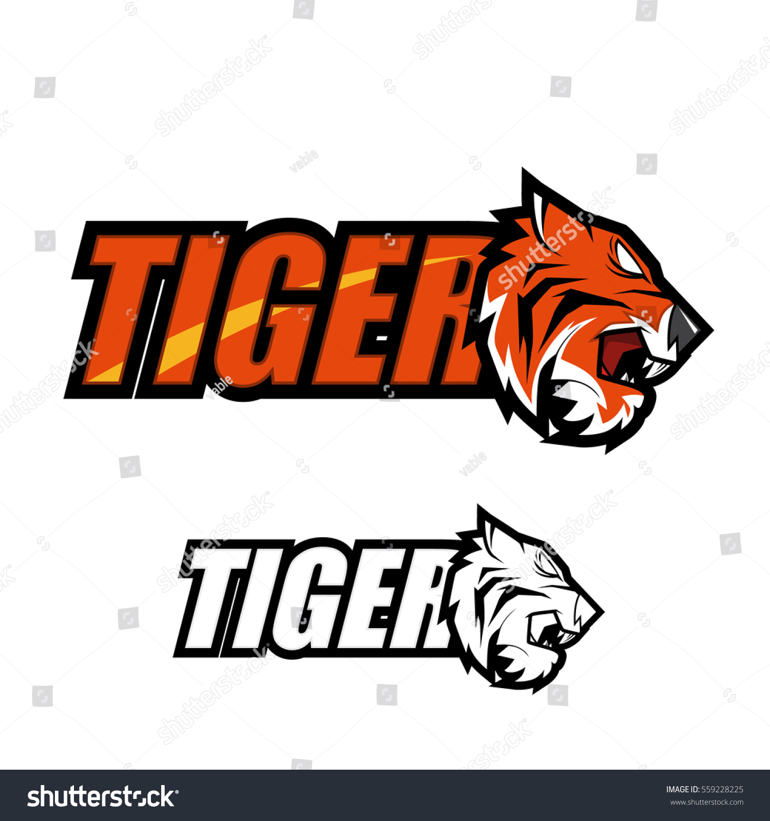 Tiger Logo Vector Stock Vector (Royalty Free) 559228225