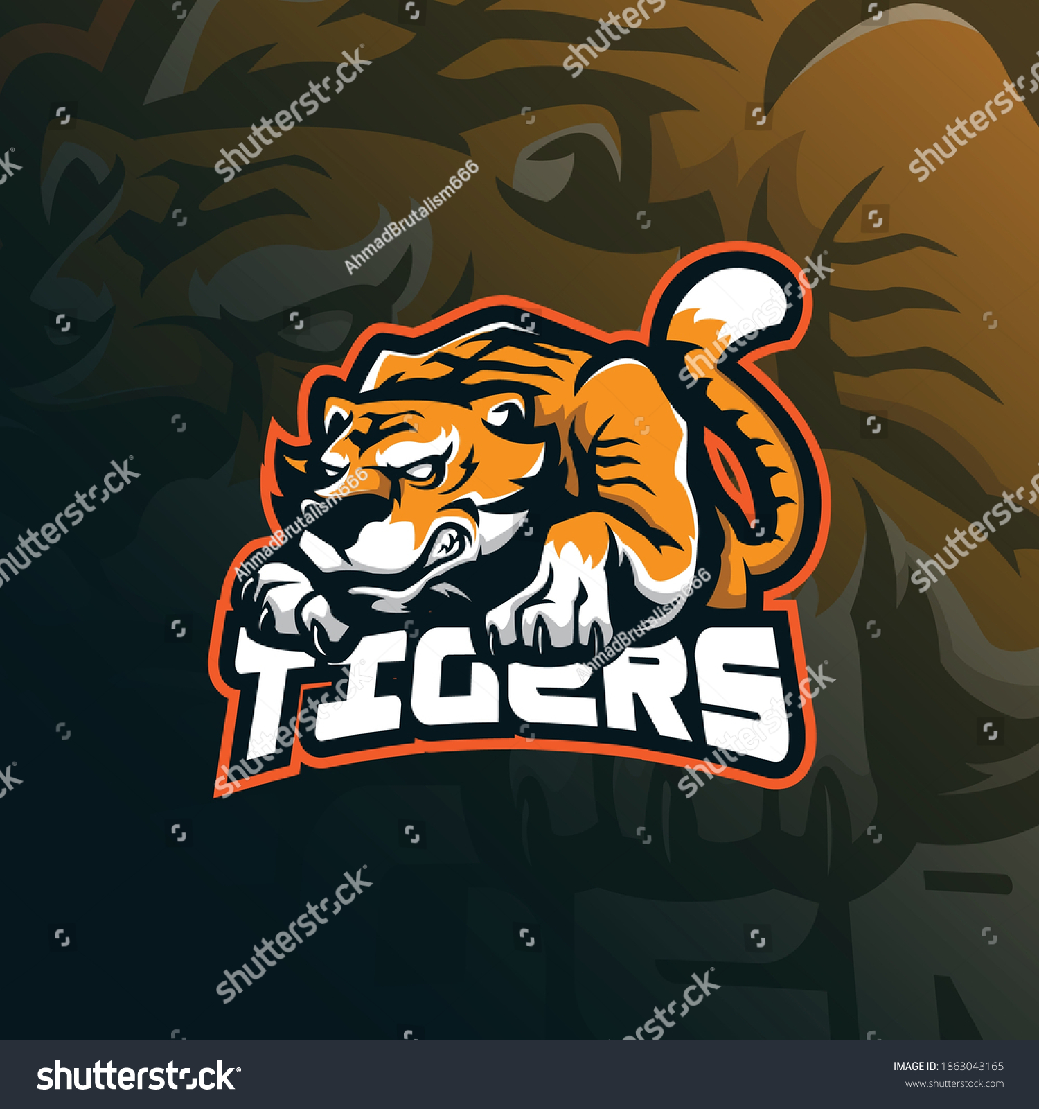 Tiger Mascot Logo Design Vector Modern Stock Vector (Royalty Free ...