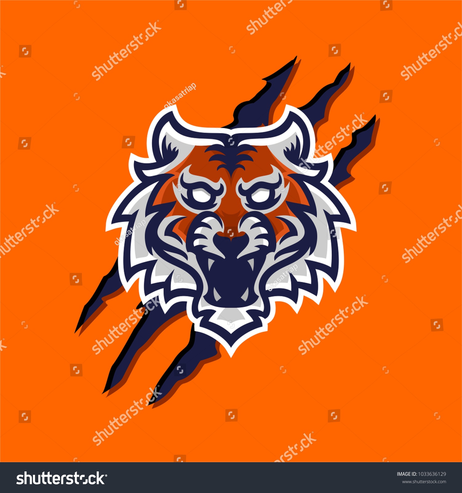 SVG of tiger mascot logo template for sport, game crew, company logo, college team logo svg