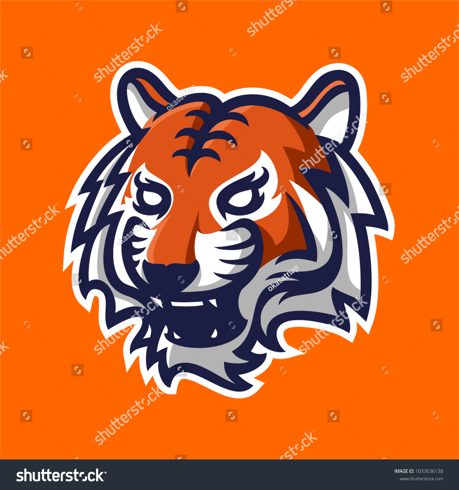 SVG of tiger mascot logo template for sport, game crew, company logo, college team logo svg