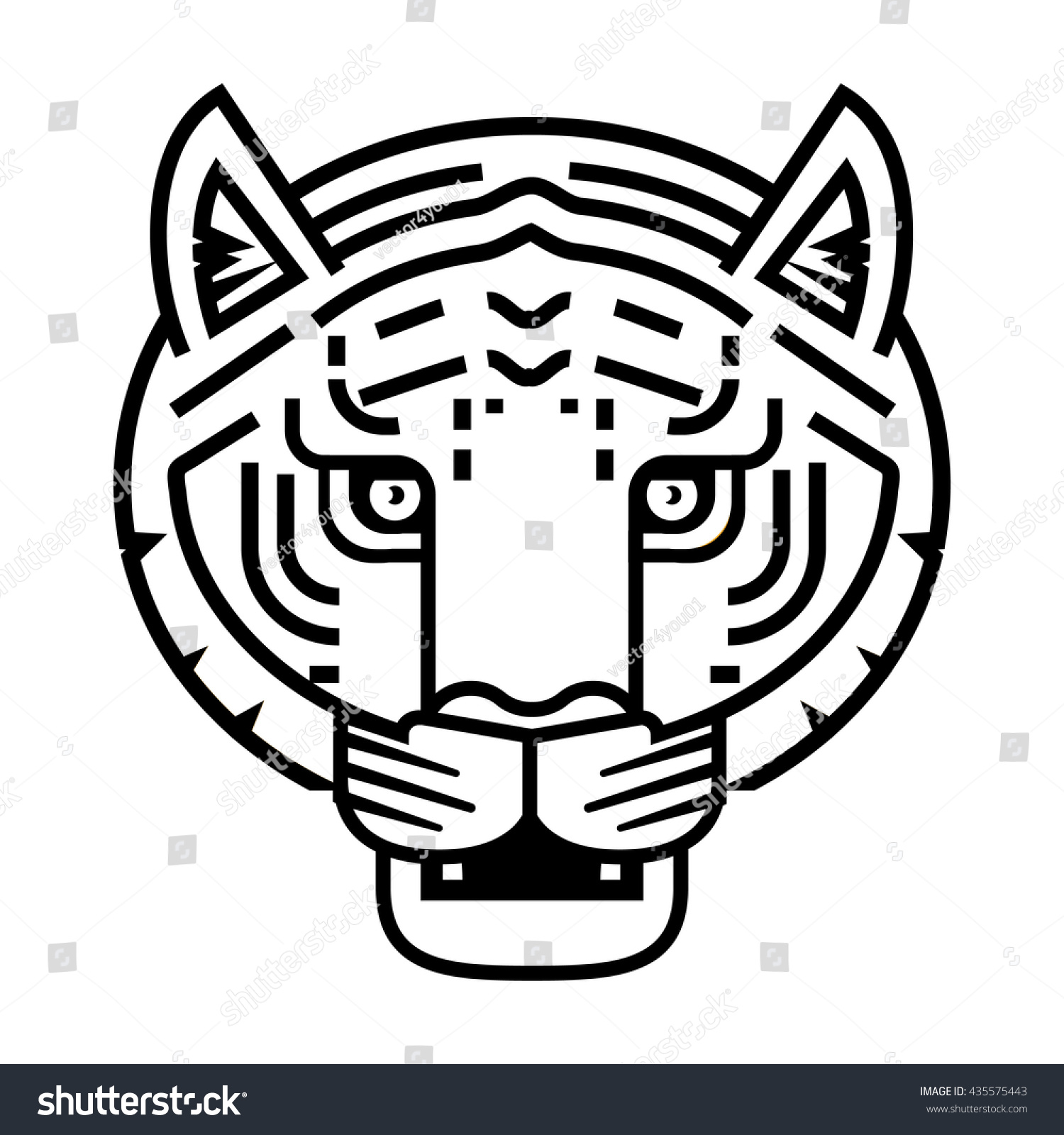 tiger outline stock vector royalty free 435575443 shutterstock tiger outline
