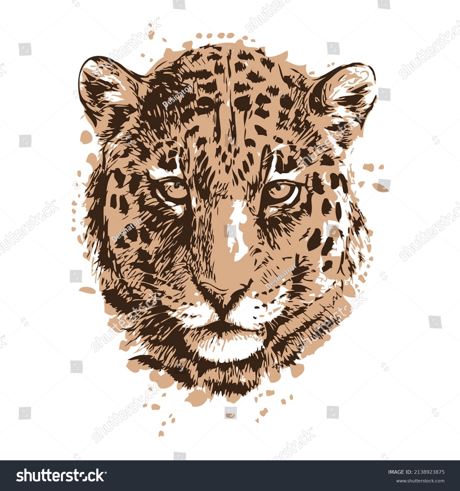 Tiger Pattern Vectorial Drawing Pattern Designed Stock Vector (Royalty ...