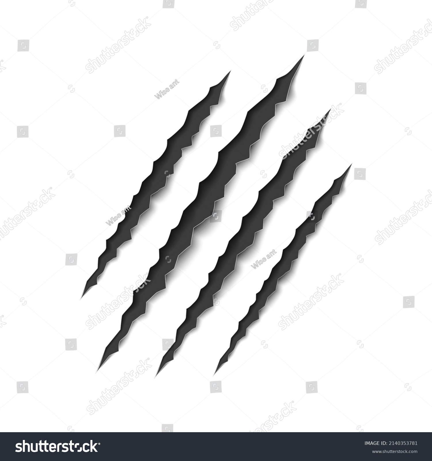 Tiger Scratch Claw Slash Claw Bear Stock Vector (Royalty Free) 2140353781