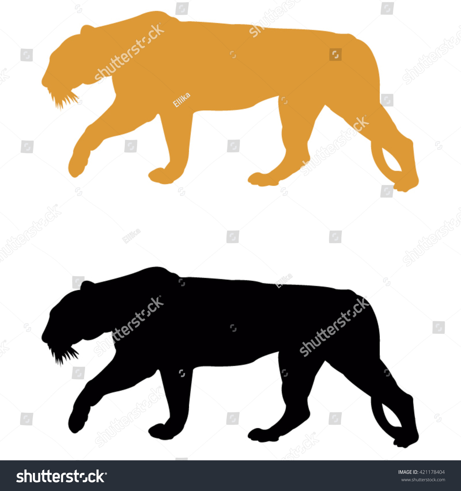 Tiger Silhouette Stock Vector 421178404 Shutterstock