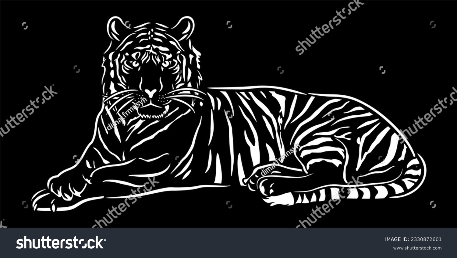 SVG of Tiger Sitting | CNC | Router | Laser Cutting svg