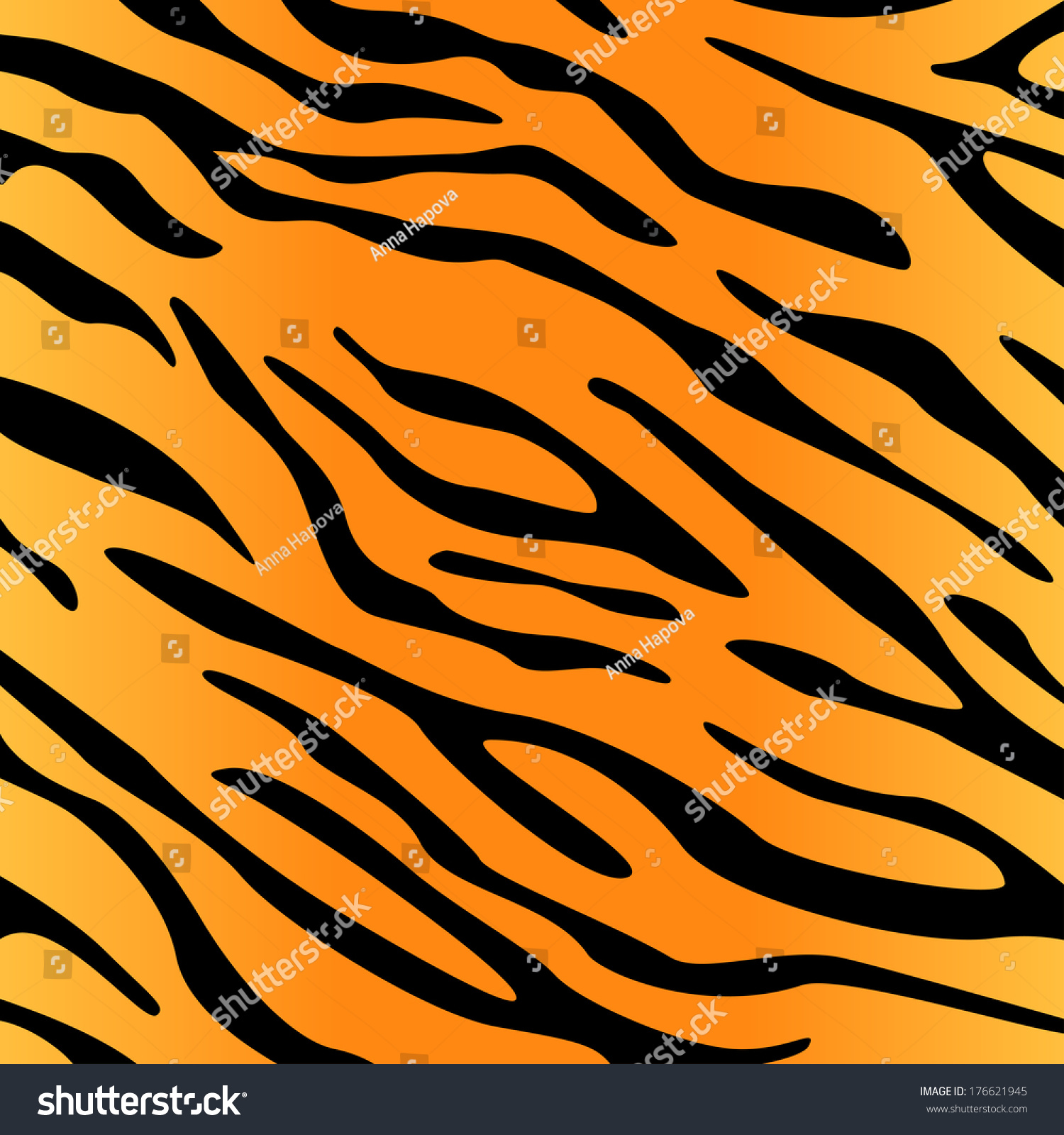 Tiger Skin Pattern Stock Vector 176621945 - Shutterstock
