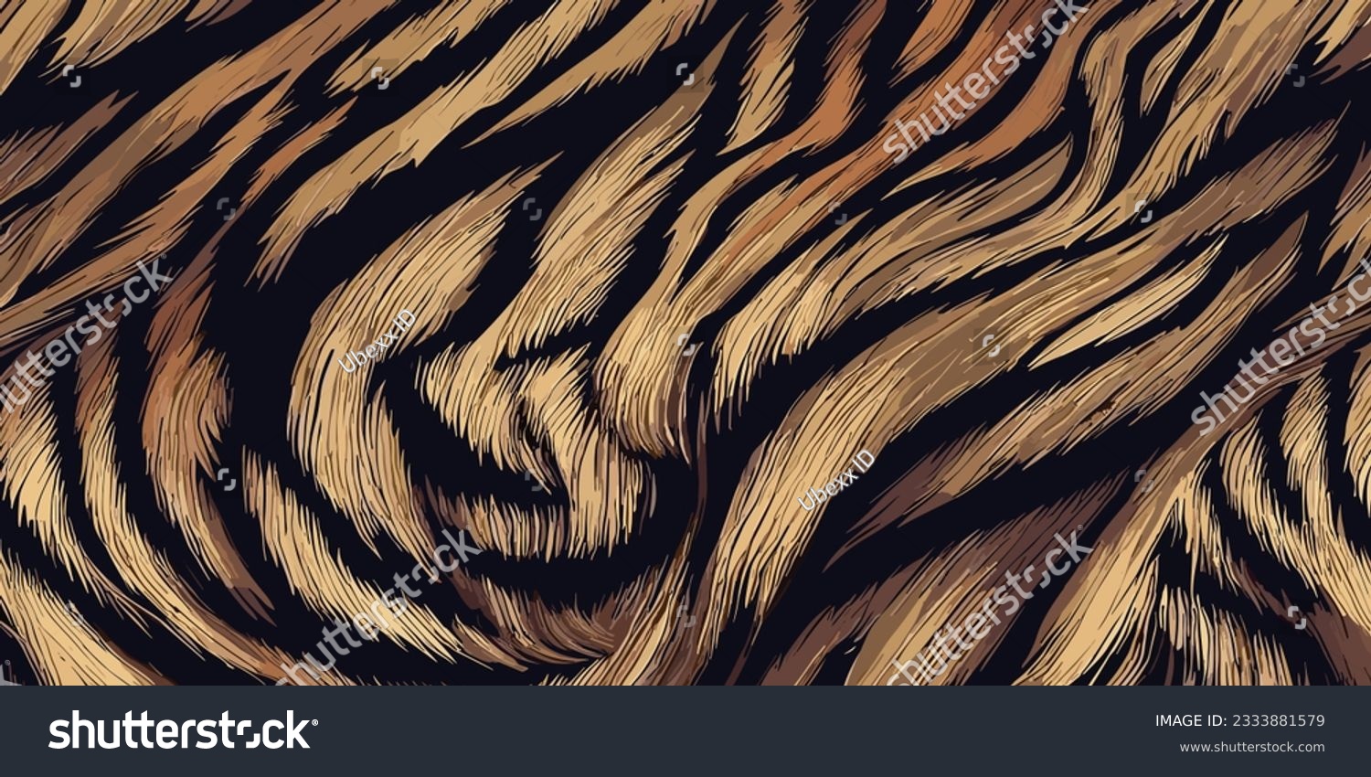 SVG of Tiger Skin Pattern Vector Illustration Seamless Design. Animal Striped Skin Fur Pattern Texture Background
 svg