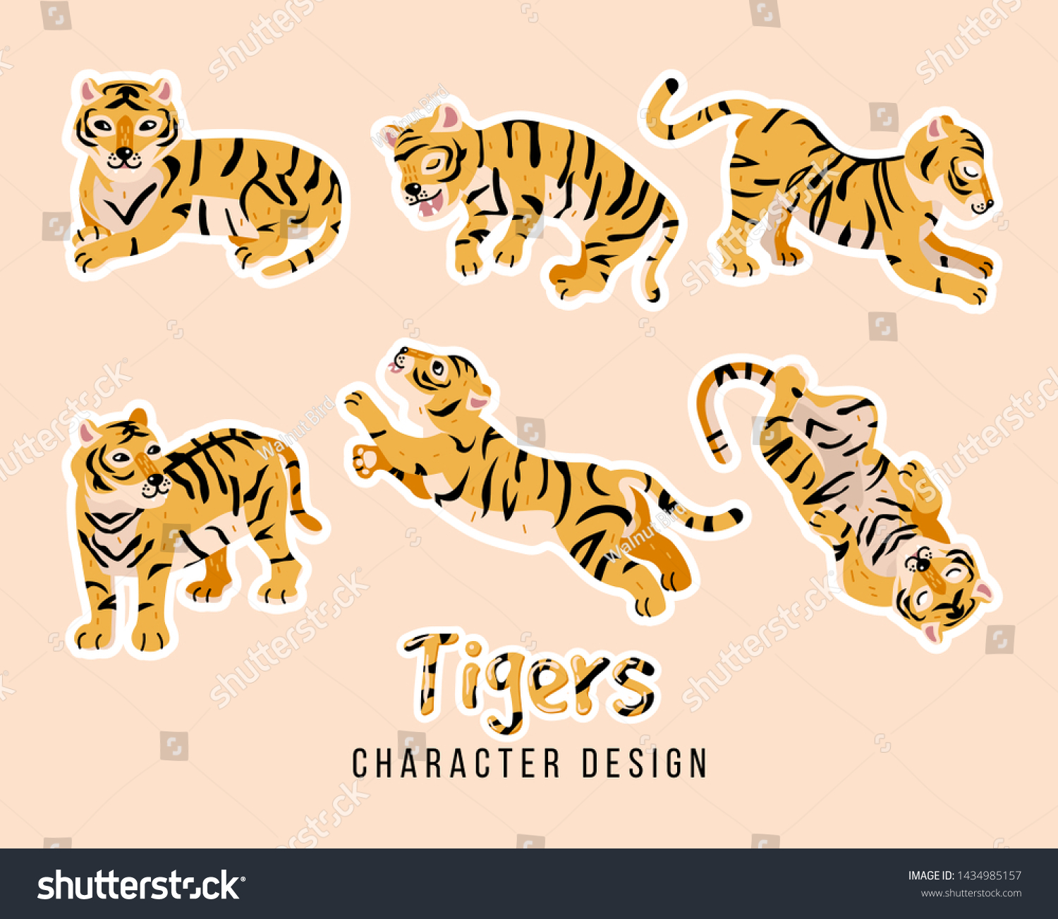 Sticker Set Animal Vector (Royalty Free) 1434985157