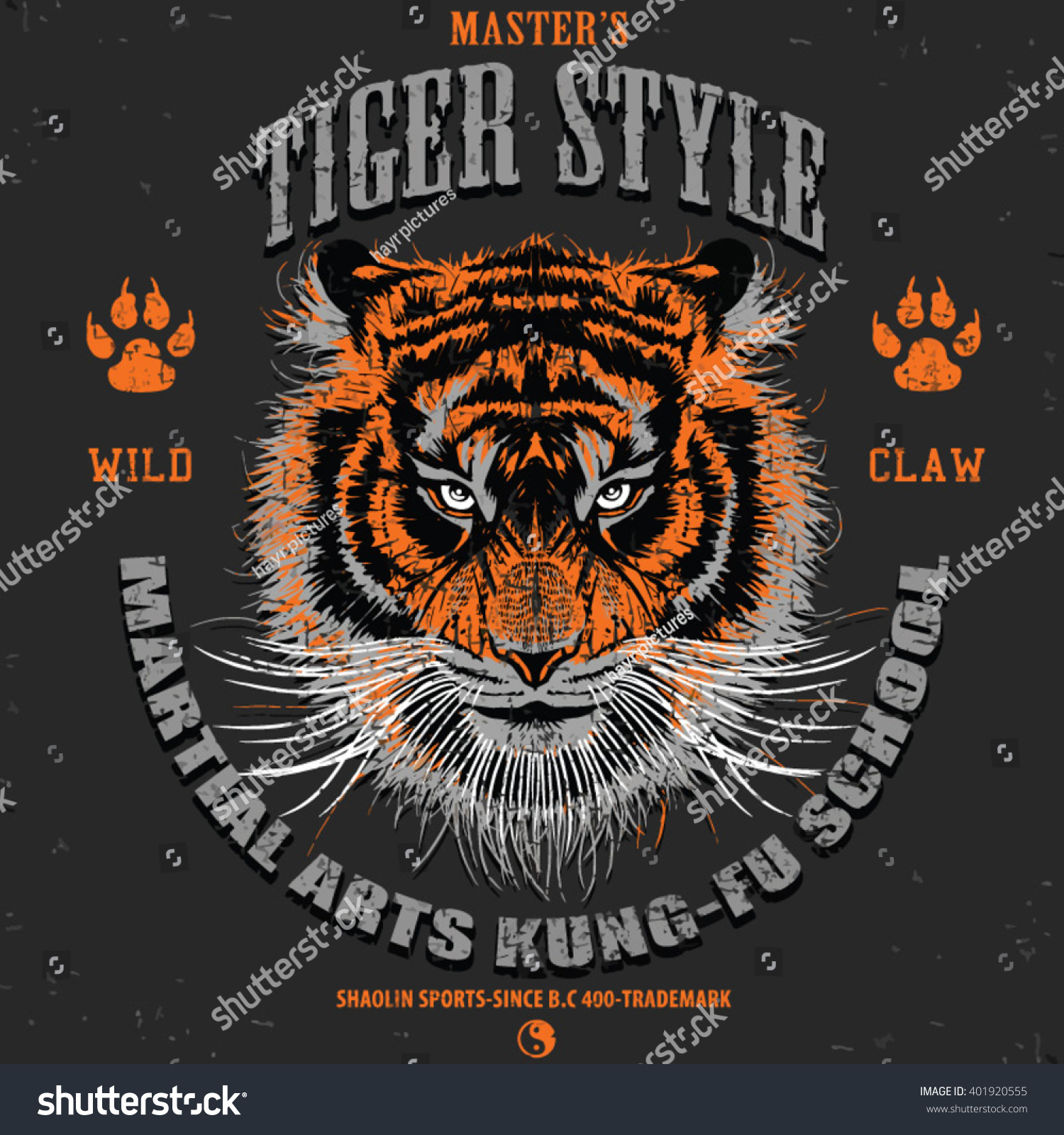 Tiger Style Tee Graphic Stock Vector (Royalty Free) 401920555 | Shutterstock