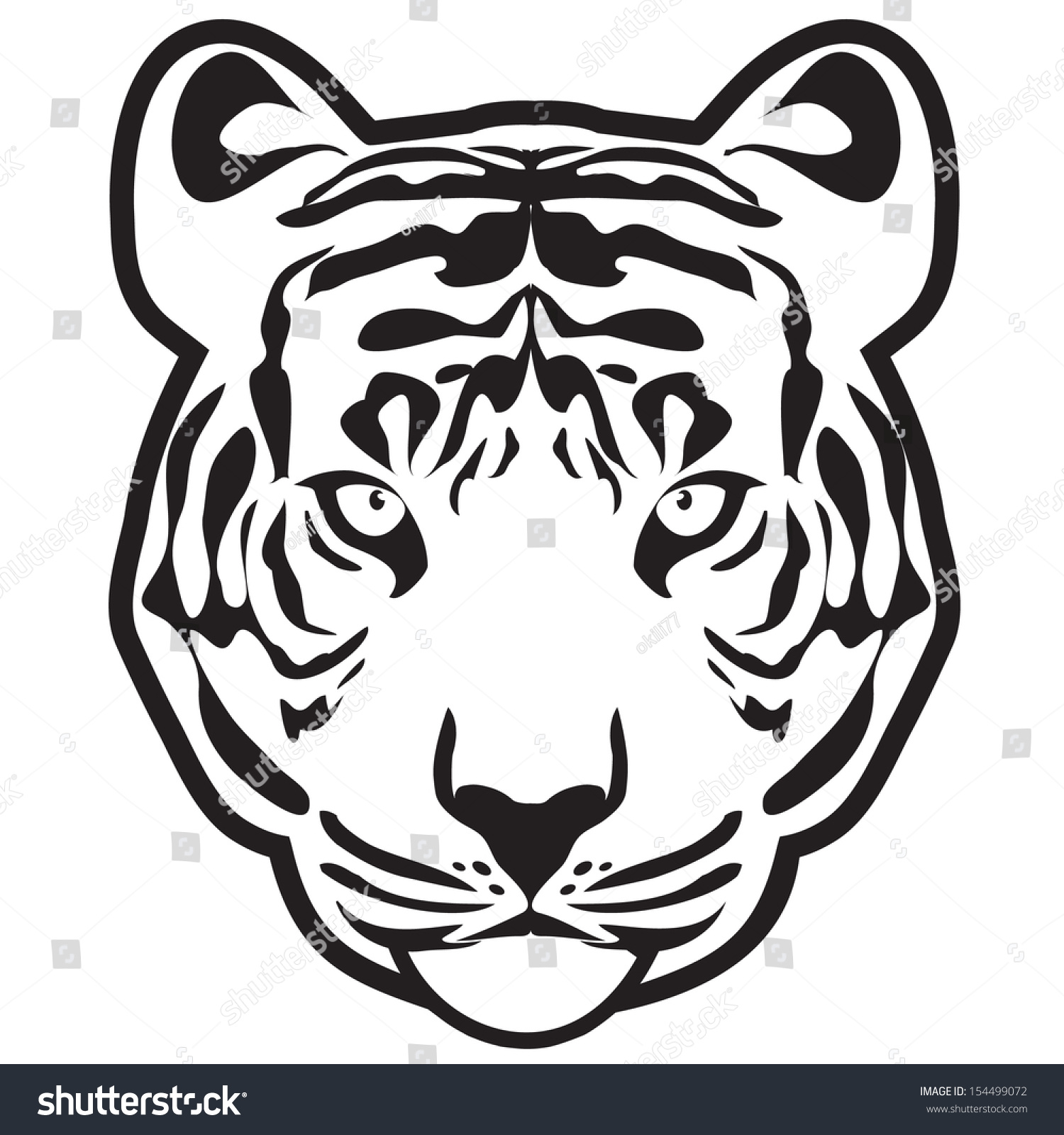 tiger tiger head outline vector stock vektorgrafik lizenzfrei tiger outline