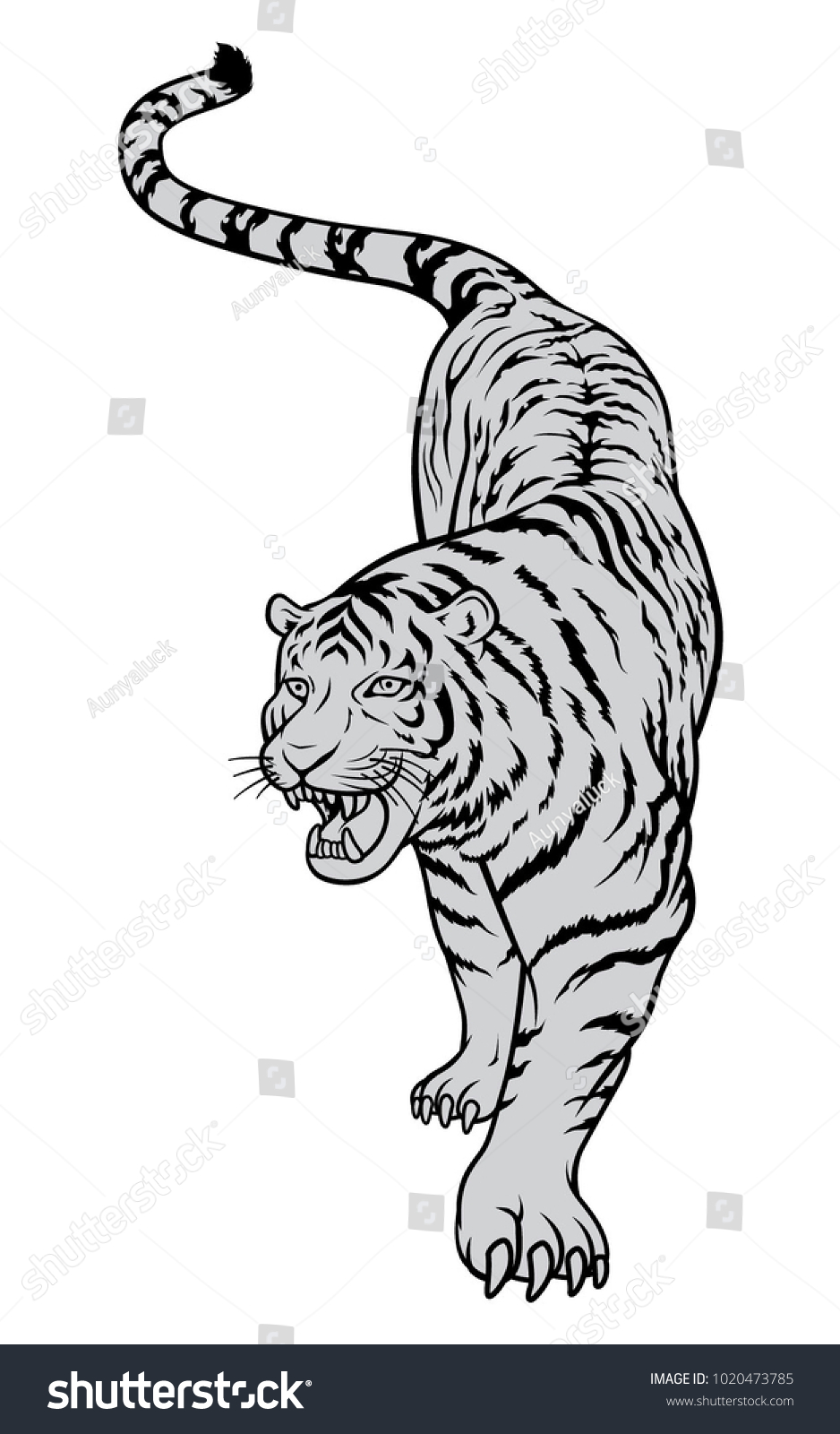 Tiger Vector File Stock Vector (Royalty Free) 1020473785