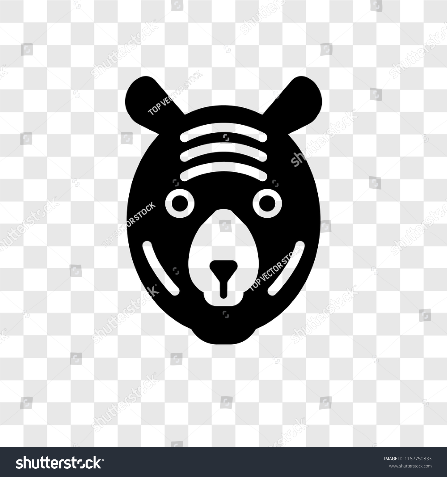 SVG of Tiger vector icon isolated on transparent background, Tiger transparency logo concept svg