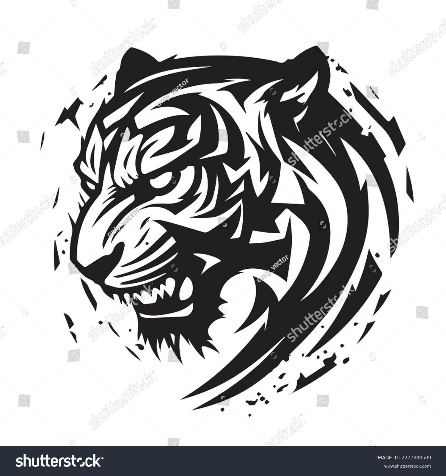 SVG of Tiger vector image on a white background. Vector illustration logo. Silhouette svg. svg