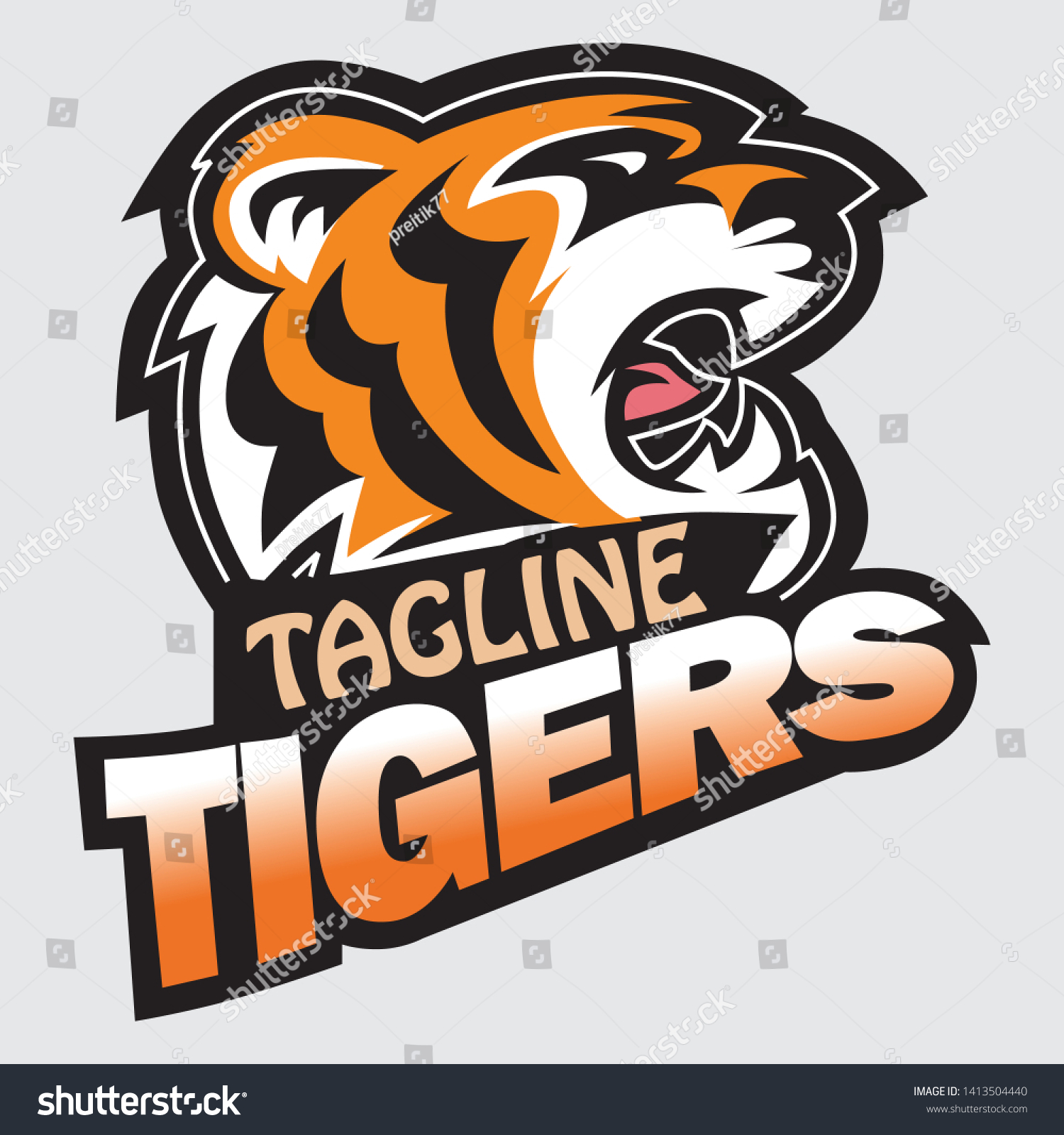 Tiger Vector Team Logo Illustration Stock Vector (Royalty Free) 1413504440