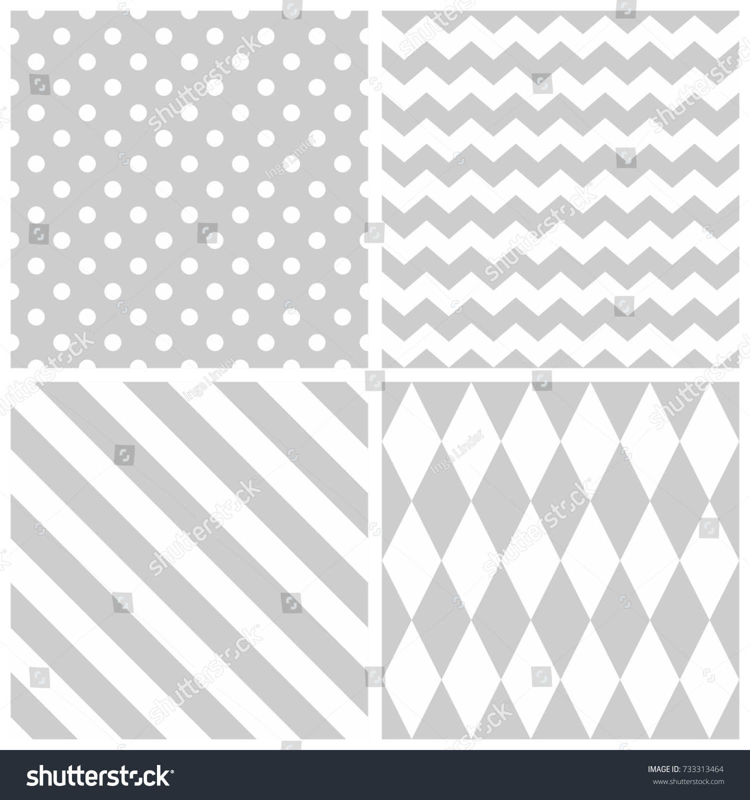 Tile Grey White Vector Pattern Chevron Stock Vector