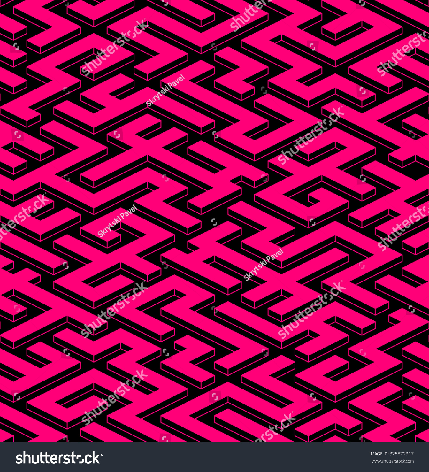 Tiled Pink 3d Maze Background Vector Stock Vector (Royalty Free ...