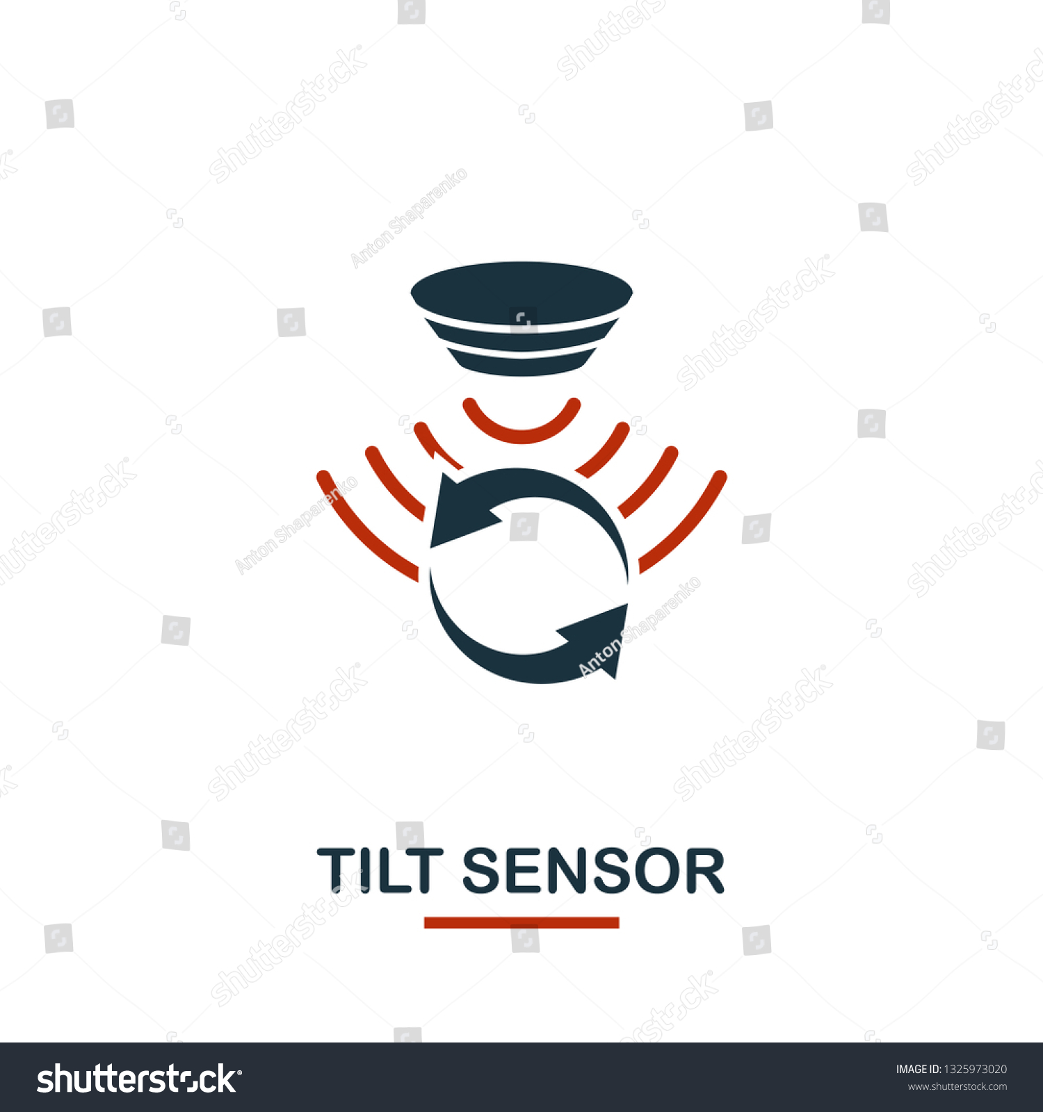 Tilt Sensor Icon Sensors Icons Collection Stock Vector (Royalty Free