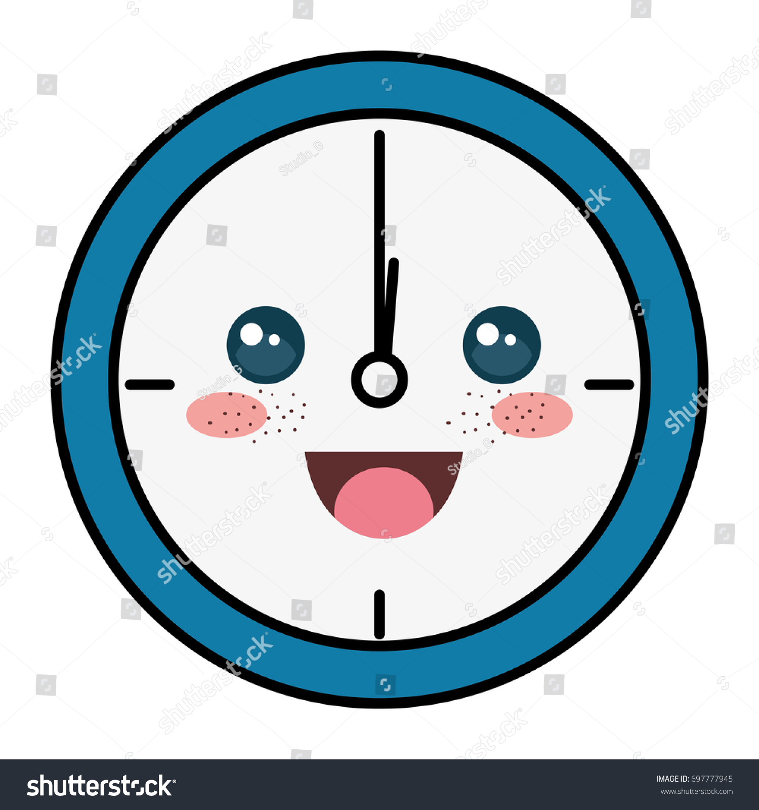 Time Clock Kawaii Character Stock Vector (Royalty Free) 697777945