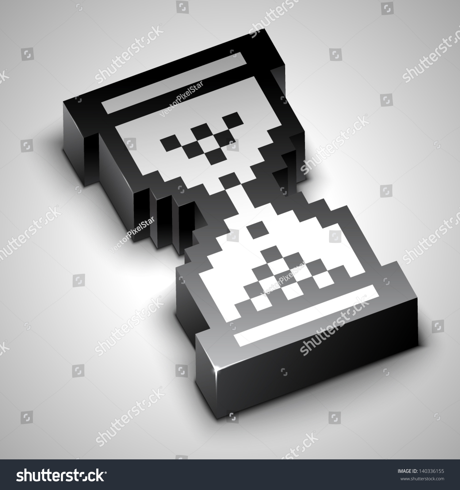 Time 3d Style Cursor Hourglass Vector Stock Vector (Royalty Free ...