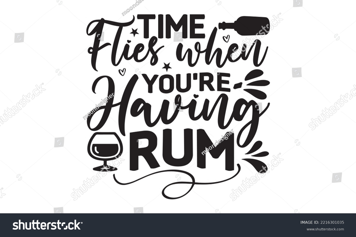 SVG of Time flies when you’re having rum - Alcohol SVG T Shirt design, Girl Beer Design, Prost, Pretzels and Beer, Vector EPS Editable Files, Alcohol funny quotes, Oktoberfest Alcohol SVG design,  EPS 10 svg