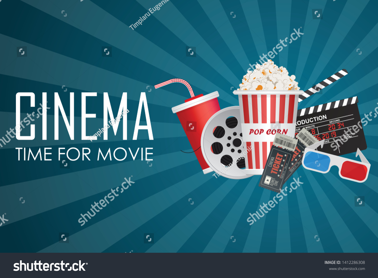 Time Movie Poster Vector Illustration Movie Stock Vector (royalty Free 