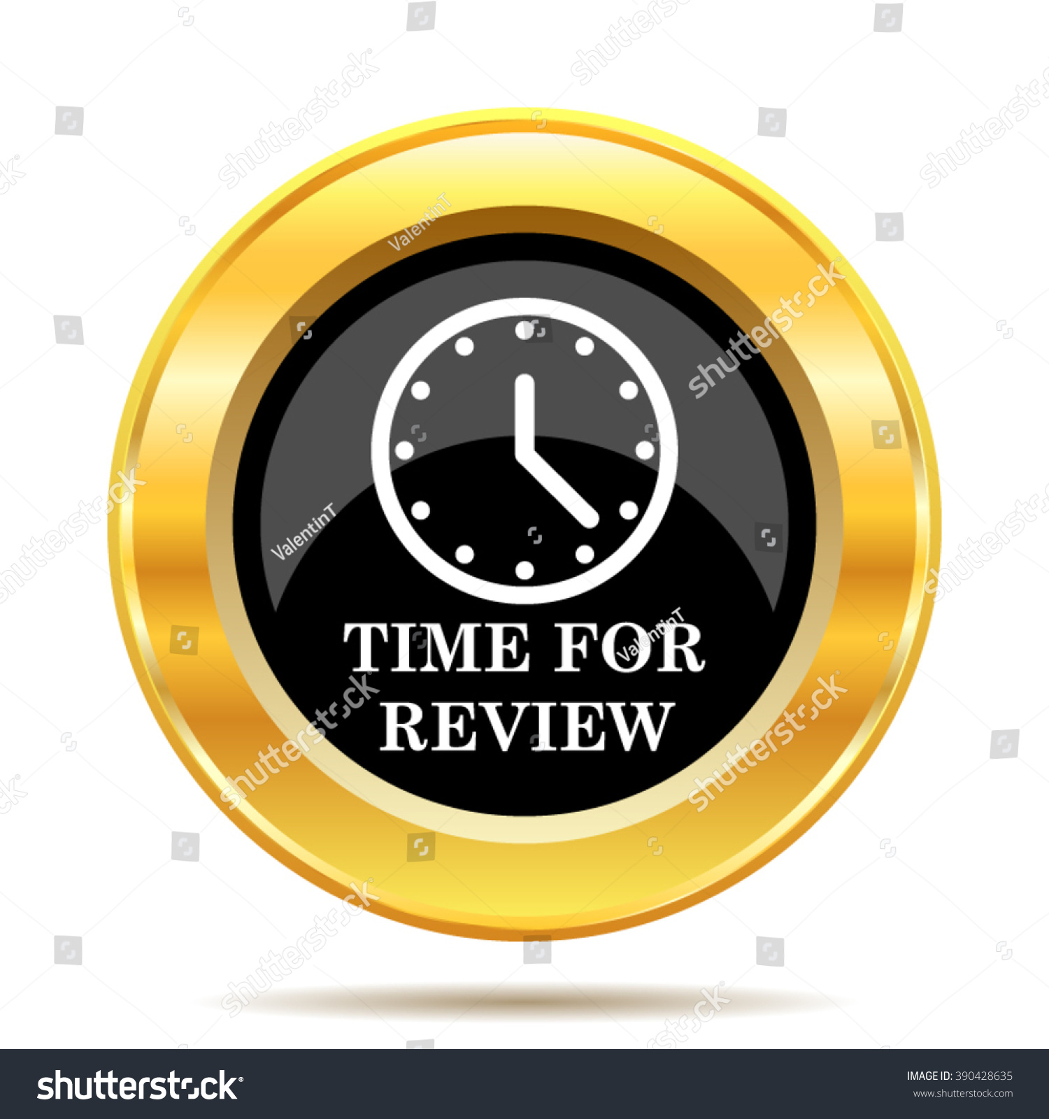 Time For Review Icon Internet Button On Orange Background Stock Photo Alamy