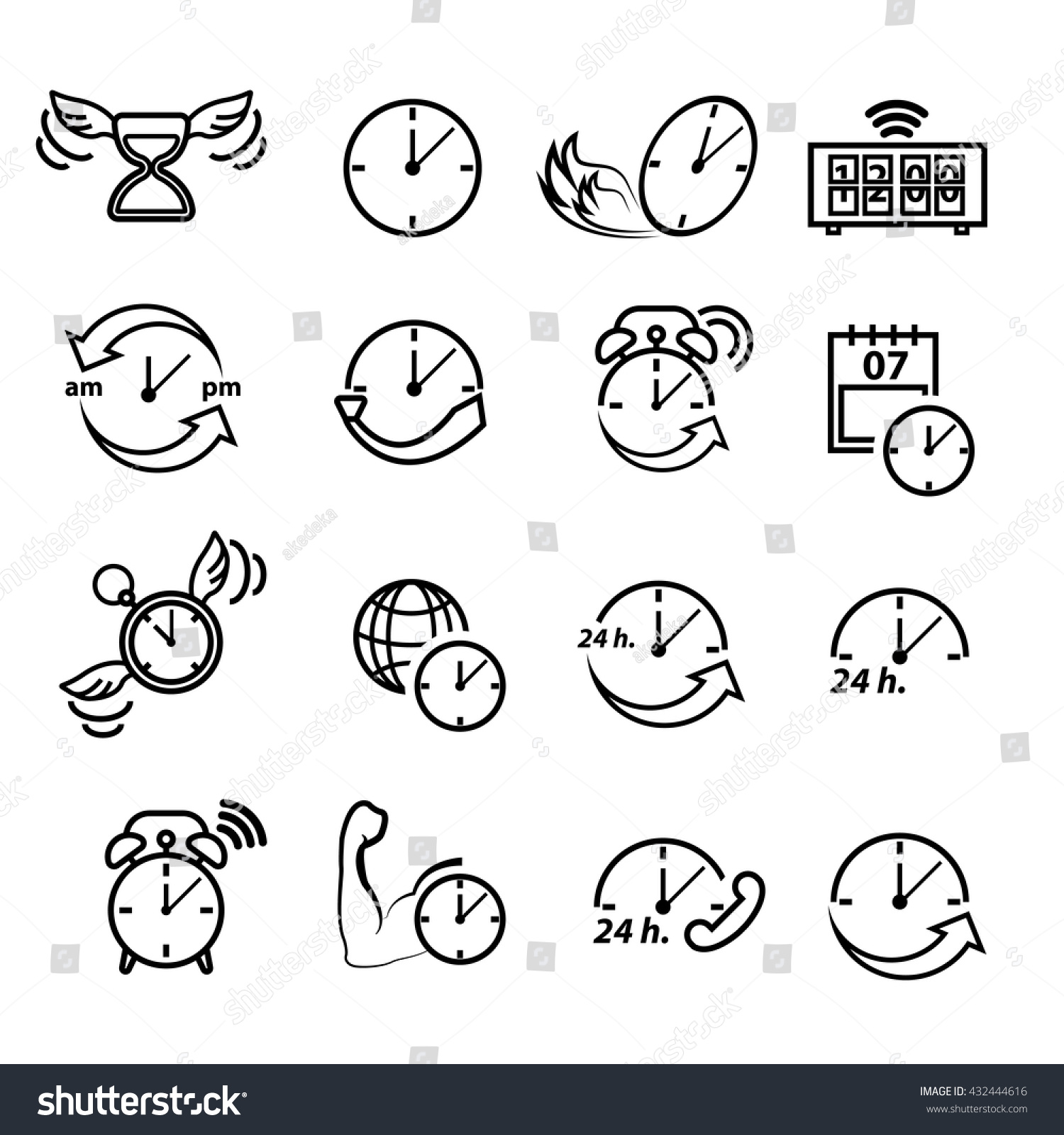 Time Icon Set Stock Vector (Royalty Free) 432444616