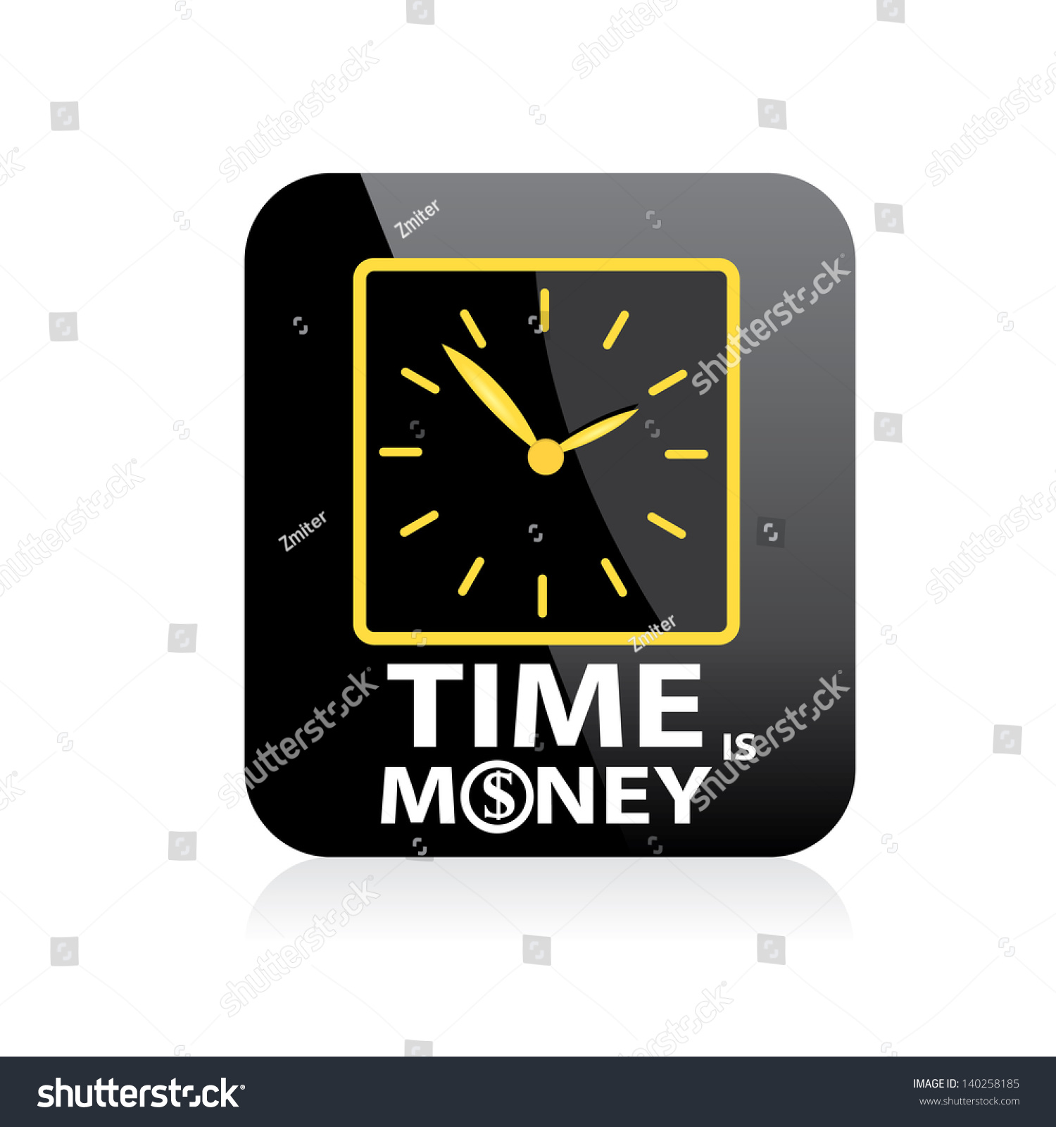 Time Money Icon Vector Clock Icon Stock Vector (Royalty Free) 140258185 ...