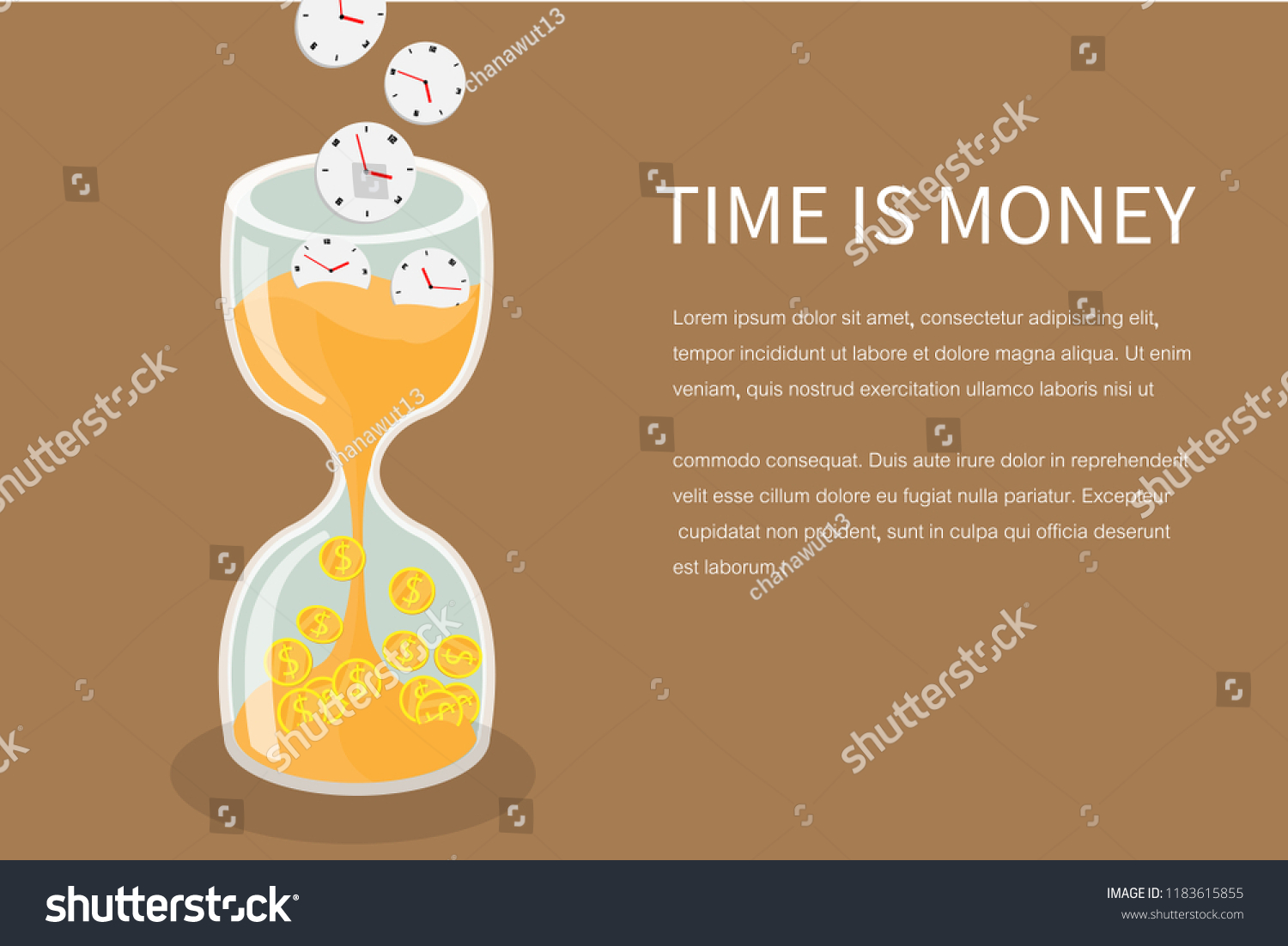 Time Money Hourglass Has Money Time Stock Vector Royalty Free 1183615855 Shutterstock 6282