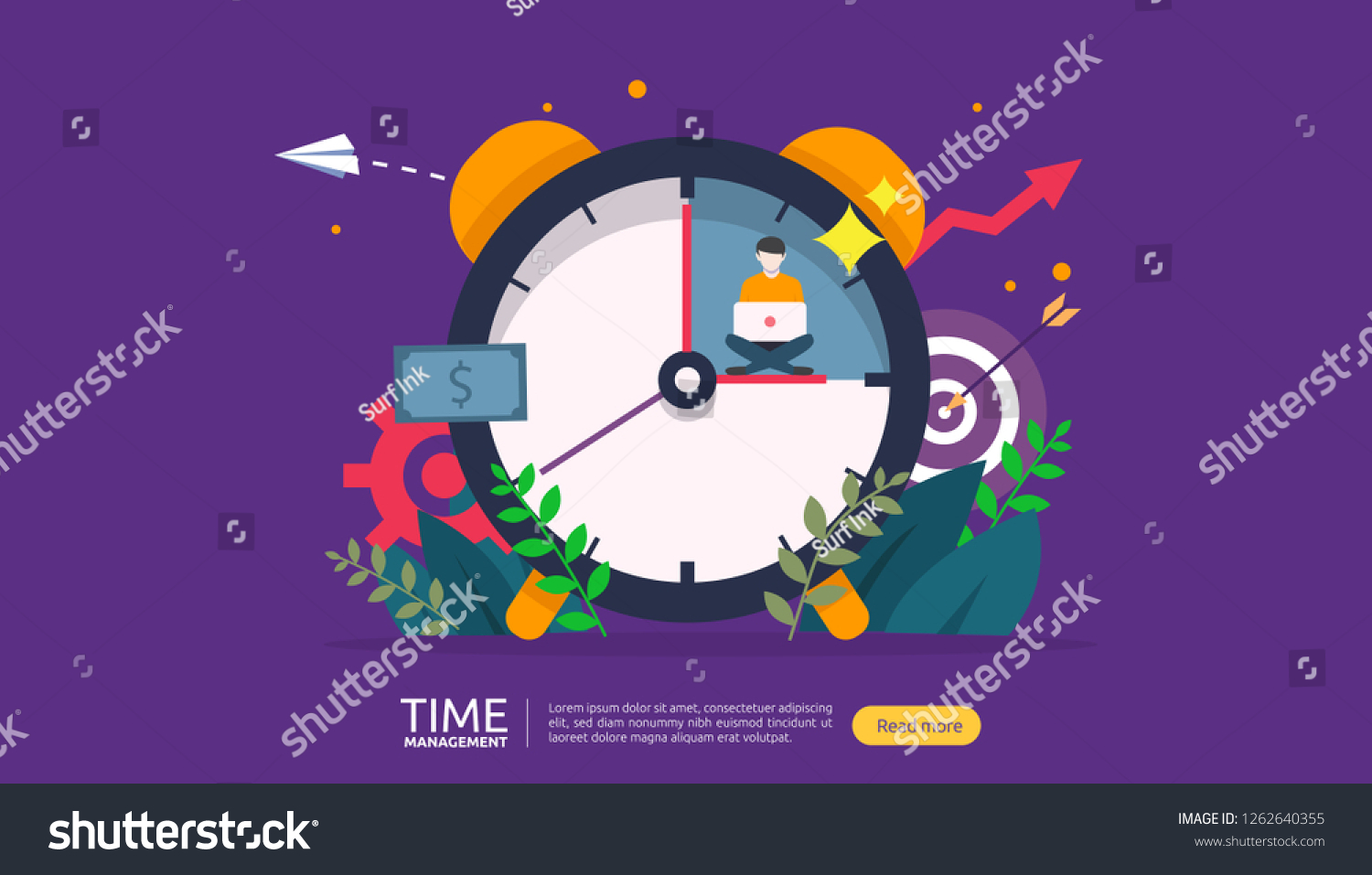 Time Management Procrastination Concept Planning Strategy Stock Vector ...